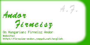 andor firneisz business card